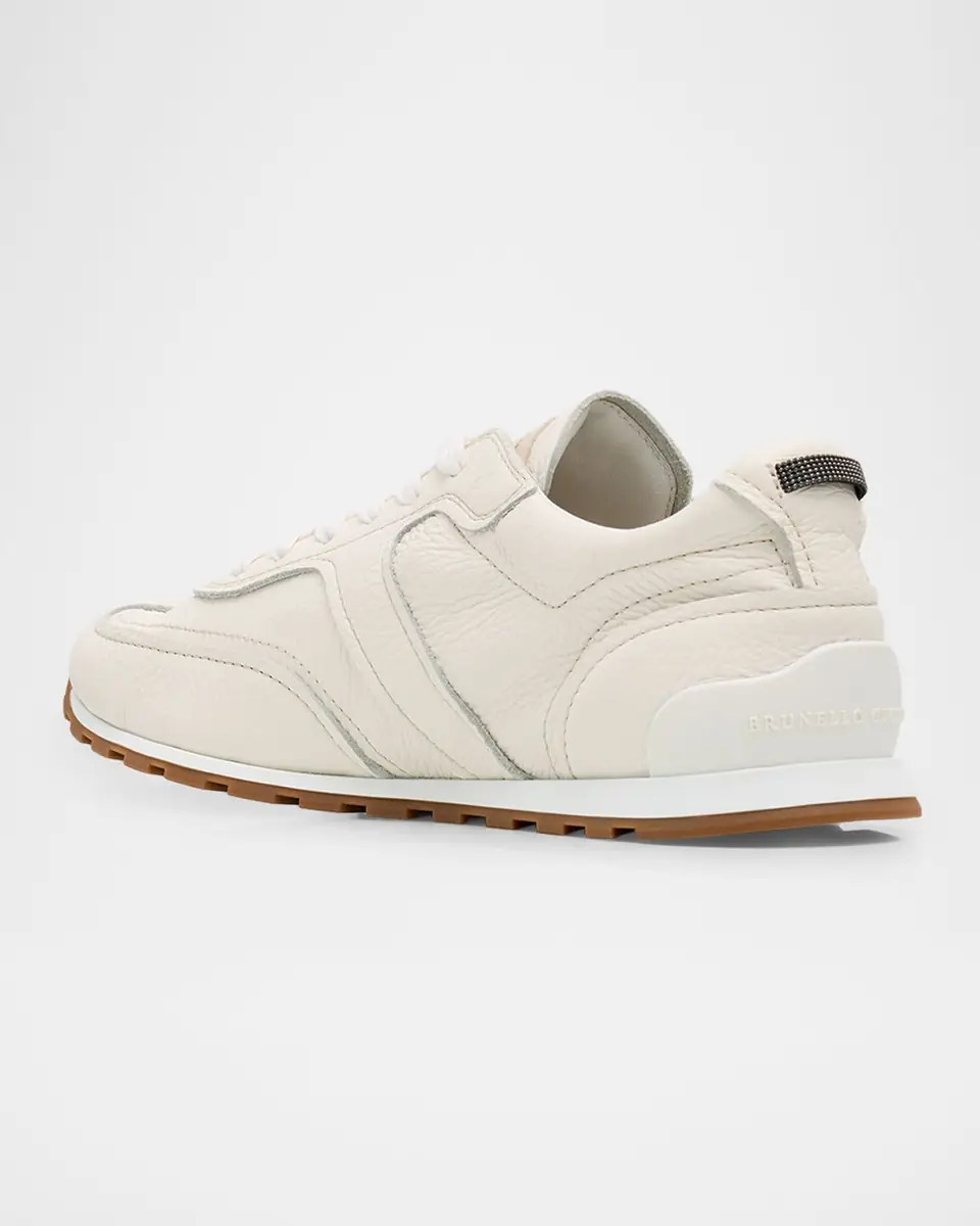 Brunello Cucinelli Leather Lace-Up Sneakers | Thumbnail 4 Brunello Cucinelli Leather Lace-Up Sneakers | Thumbnail 4