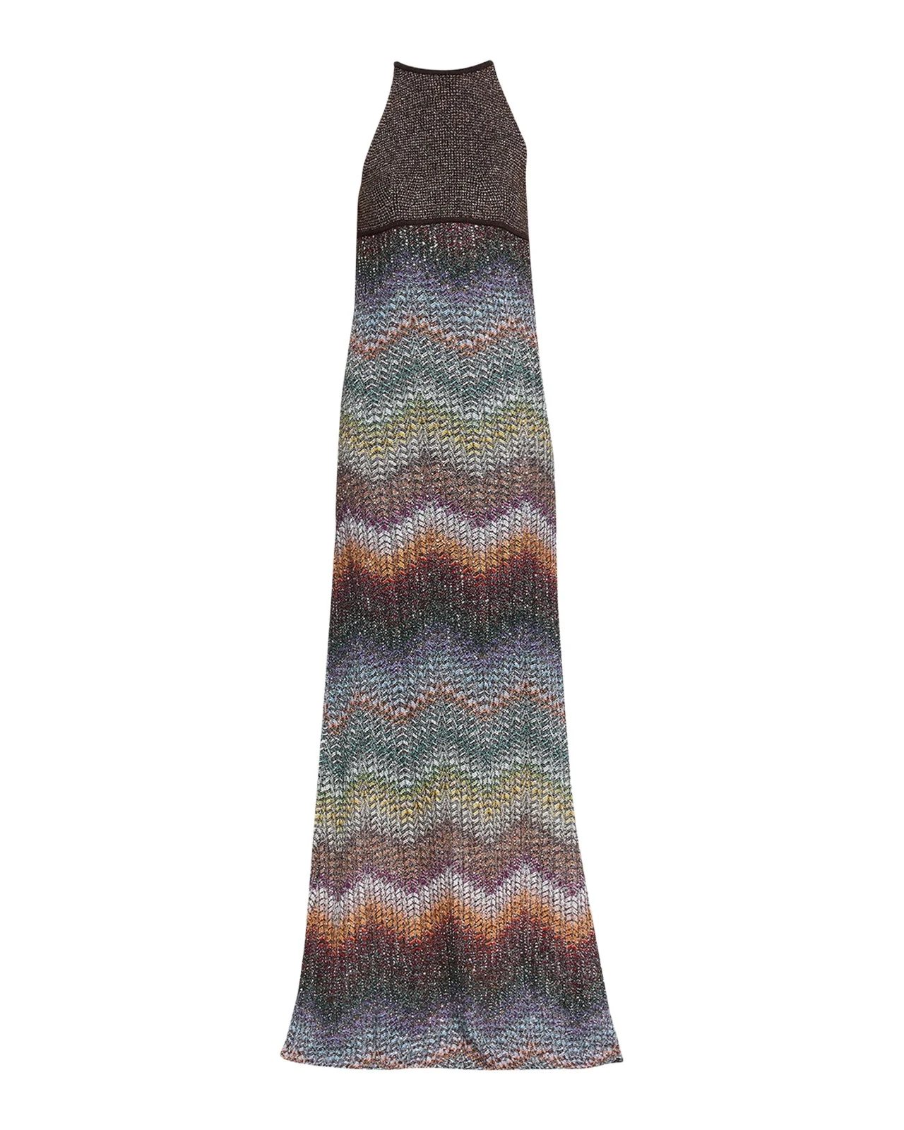 Sequin Wefted Loom Knit Halterneck Gown Sequin Wefted Loom Knit Halterneck Gown