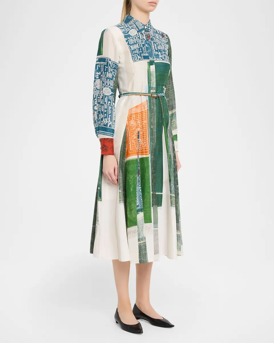 Jason Wu Collection x Robert Rauschenberg Sandwashed Silk Midi Shirtdress | Thumbnail 4 Jason Wu Collection x Robert Rauschenberg Sandwashed Silk Midi Shirtdress | Thumbnail 4