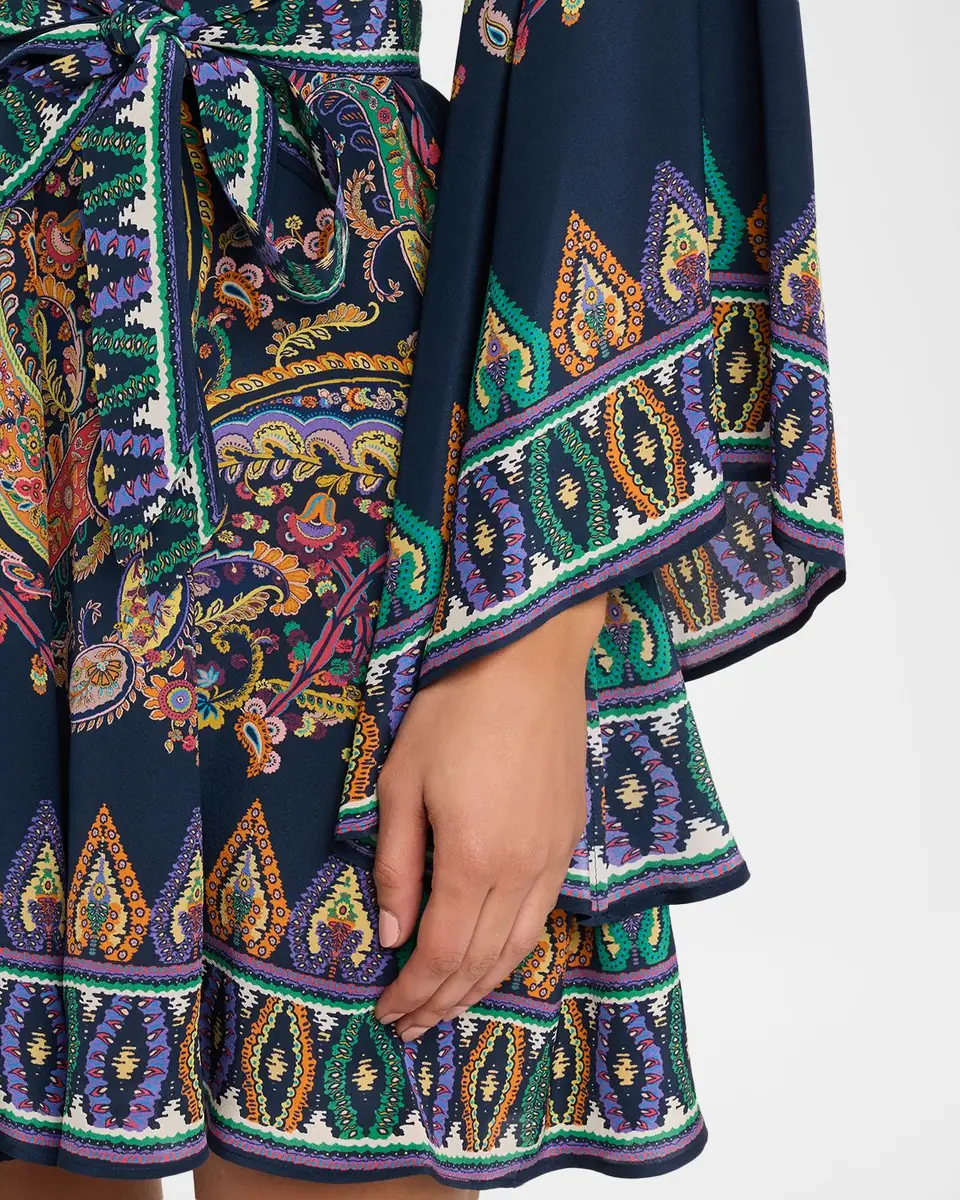 Etro Paisley Silk Belted Bell-Sleeve Mini Dress | Thumbnail 5 Etro Paisley Silk Belted Bell-Sleeve Mini Dress | Thumbnail 5