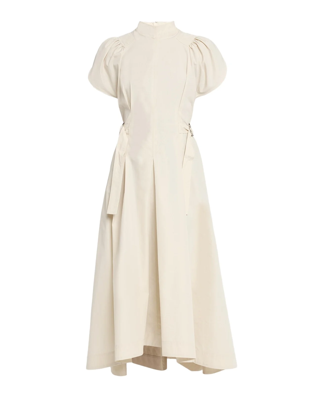 A-Line Tulip-Sleeve Midi Dress