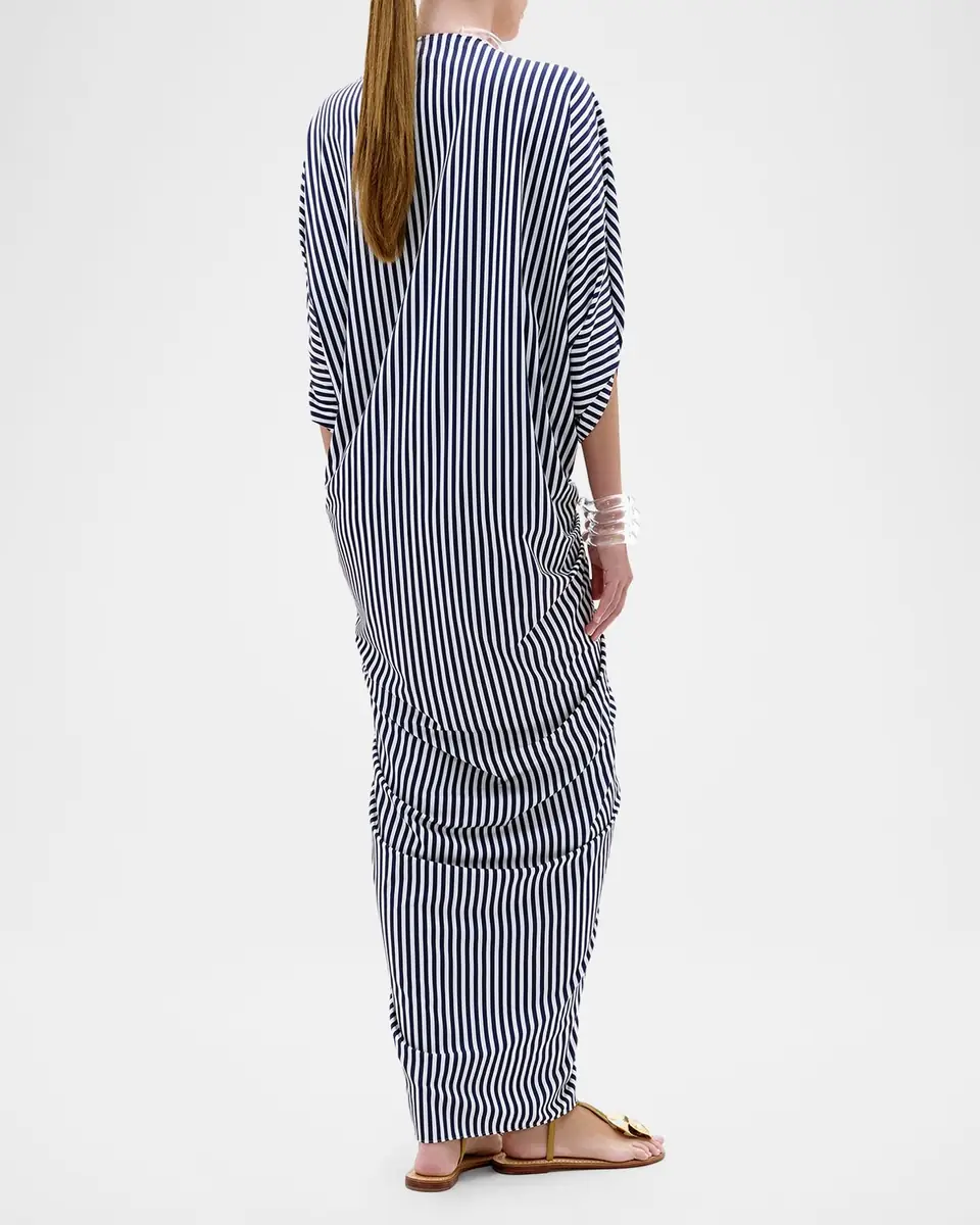 Silvia Tcherassi Fiore Striped Knotted Maxi Tunic Dress | Thumbnail 2 Silvia Tcherassi Fiore Striped Knotted Maxi Tunic Dress | Thumbnail 2