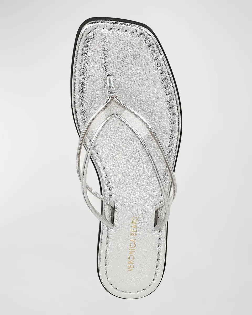 Veronica Beard Clea Metallic Leather Jelly Thong Sandals | Thumbnail 4 Veronica Beard Clea Metallic Leather Jelly Thong Sandals | Thumbnail 4
