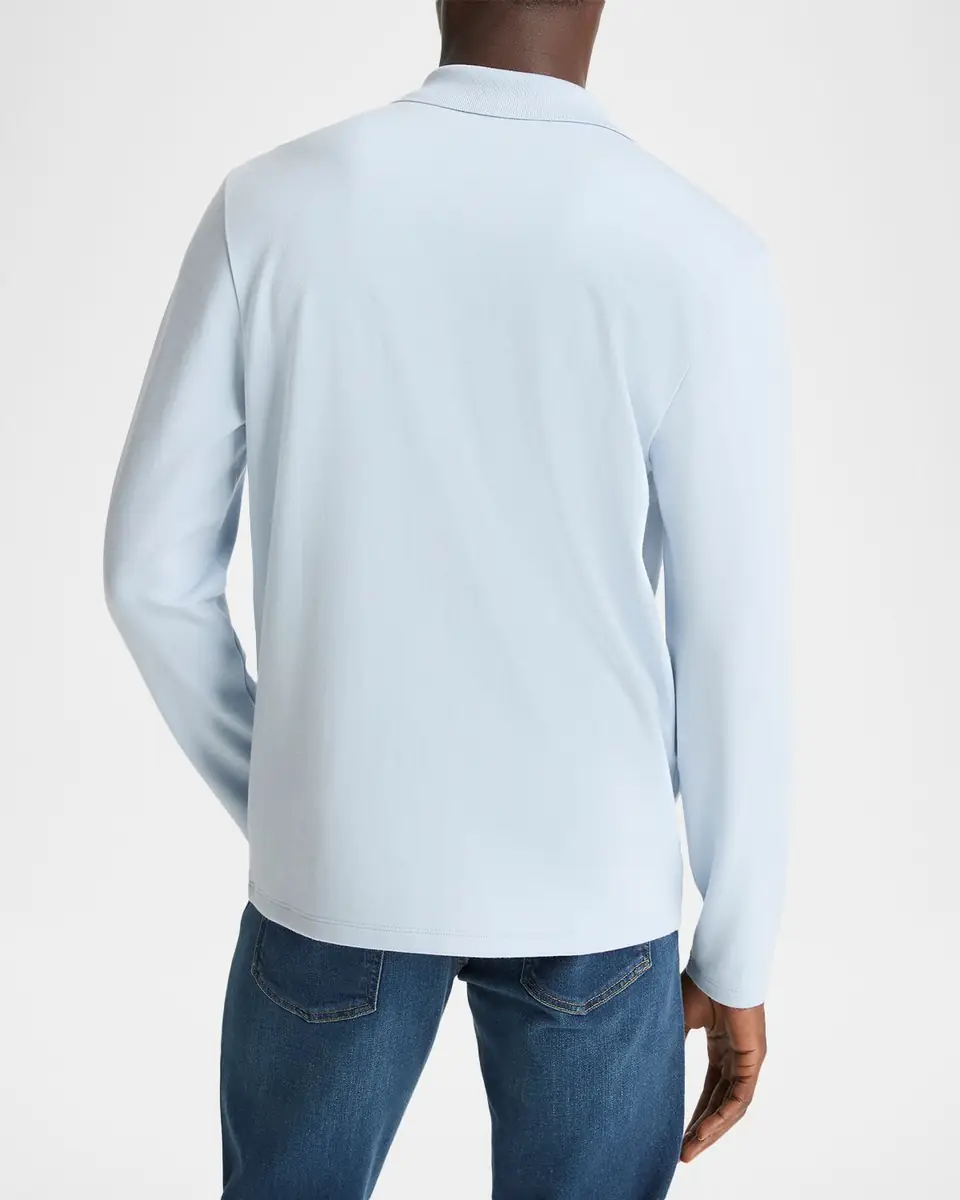 Vince Men's Milano Pima Cotton-Blend Johnny-Collar Polo Shirt | Thumbnail 2