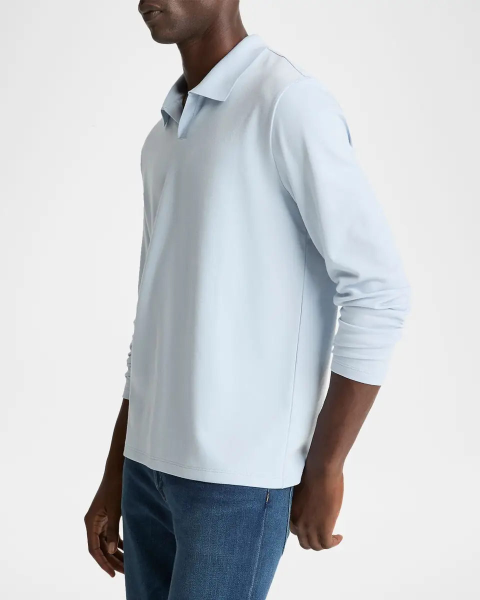 Vince Men's Milano Pima Cotton-Blend Johnny-Collar Polo Shirt | Thumbnail 4