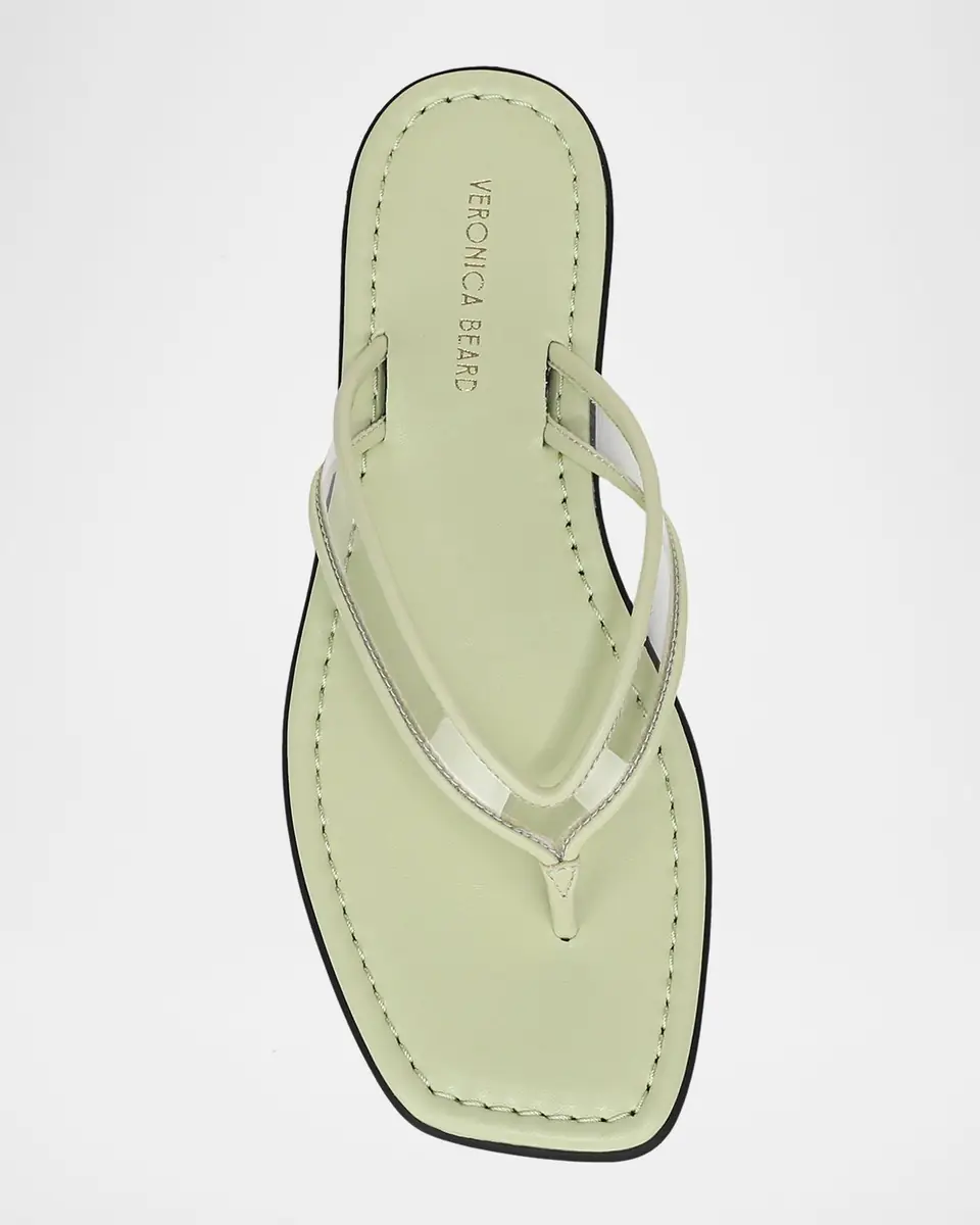 Veronica Beard Clea Leather-Trimmed Jelly Thong Sandals | Thumbnail 5 Veronica Beard Clea Leather-Trimmed Jelly Thong Sandals | Thumbnail 5