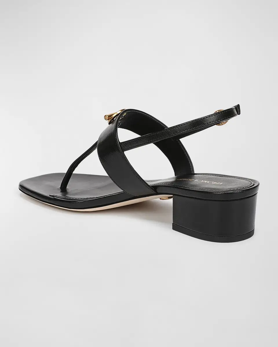 Veronica Beard Andie Toggle Leather Block-Heel Slingback Sandals | Thumbnail 4 Veronica Beard Andie Toggle Leather Block-Heel Slingback Sandals | Thumbnail 4