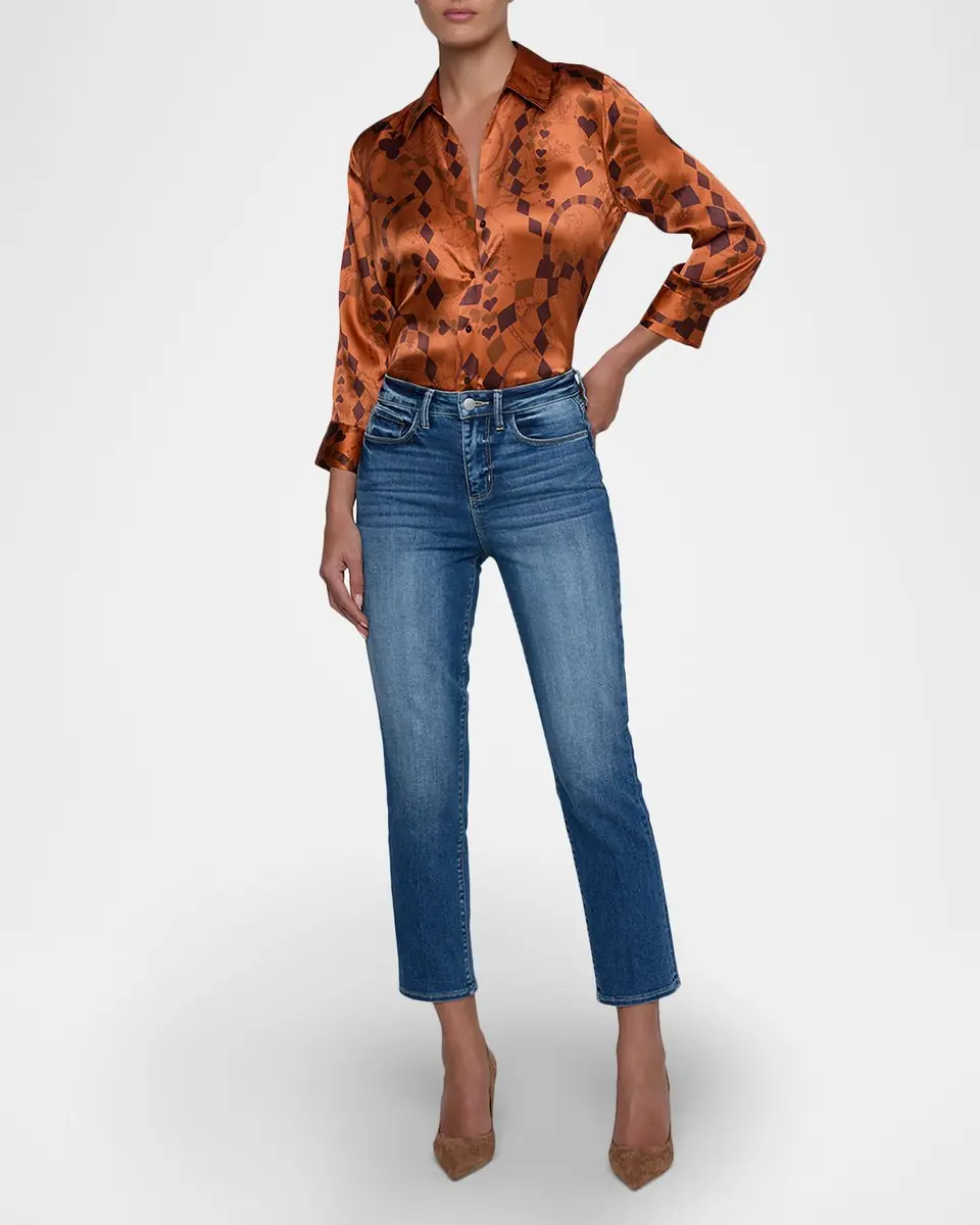 L'Agence Celestia Straight Cropped Jeans | Thumbnail 2