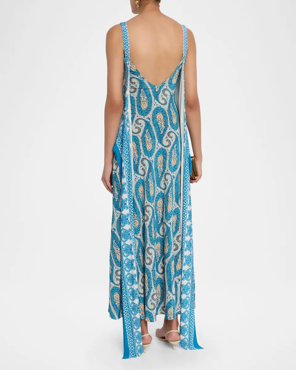 Etro Paisley-Print Sleeveless Panel Drape Maxi Dress | Thumbnail 3