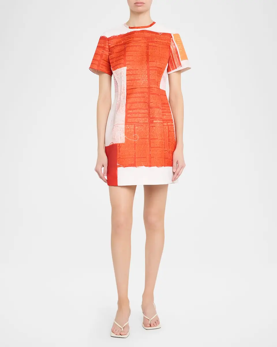 Jason Wu Collection Abstract-Print Matte Duchess Satin Mini Dress | Thumbnail 2 Jason Wu Collection Abstract-Print Matte Duchess Satin Mini Dress | Thumbnail 2