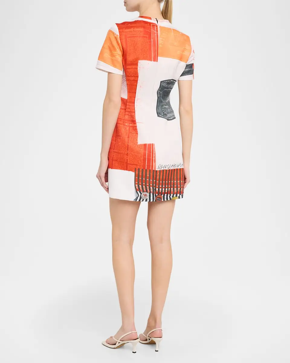 Jason Wu Collection Abstract-Print Matte Duchess Satin Mini Dress | Thumbnail 3 Jason Wu Collection Abstract-Print Matte Duchess Satin Mini Dress | Thumbnail 3