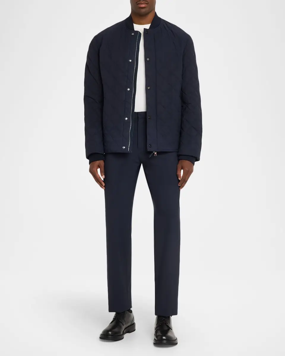 dunhill Men's Cotton and Mulberry Silk Quilted Bomber Jacket | Thumbnail 2 dunhill Men's Cotton and Mulberry Silk Quilted Bomber Jacket | Thumbnail 2