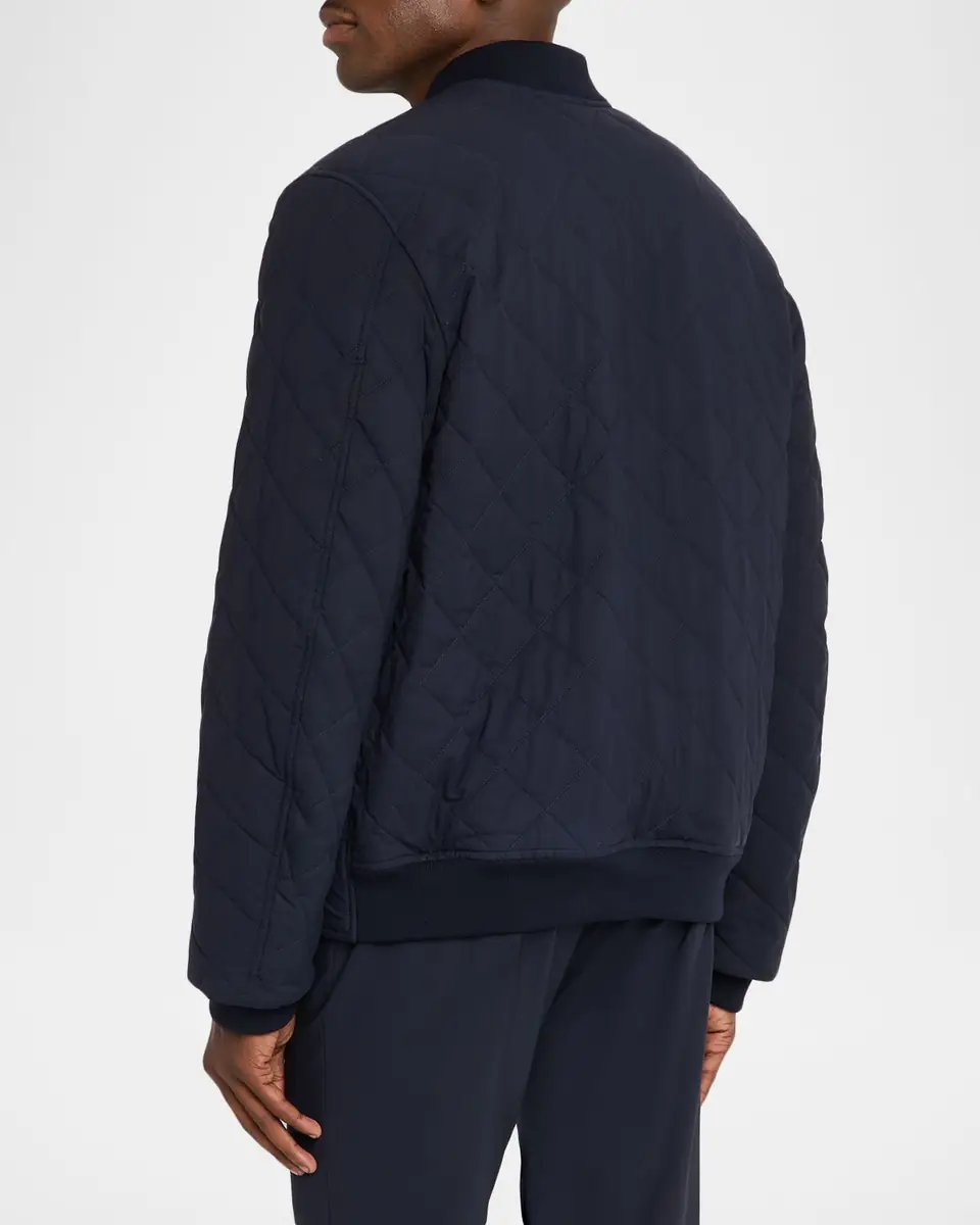 dunhill Men's Cotton and Mulberry Silk Quilted Bomber Jacket | Thumbnail 3 dunhill Men's Cotton and Mulberry Silk Quilted Bomber Jacket | Thumbnail 3
