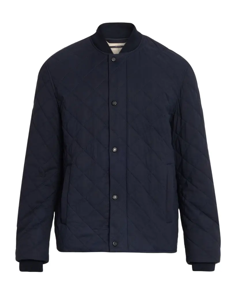 dunhill Men's Cotton and Mulberry Silk Quilted Bomber Jacket