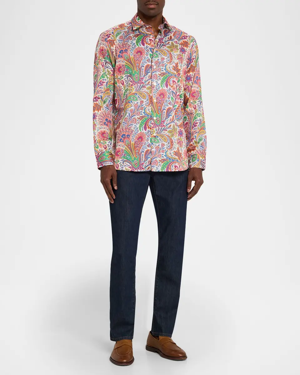 Etro Men's Paisley Jacquard Roma-Fit Dress Shirt | Thumbnail 2 Etro Men's Paisley Jacquard Roma-Fit Dress Shirt | Thumbnail 2