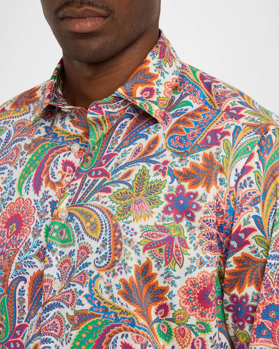 Etro Men's Paisley Jacquard Roma-Fit Dress Shirt | Thumbnail 5 Etro Men's Paisley Jacquard Roma-Fit Dress Shirt | Thumbnail 5