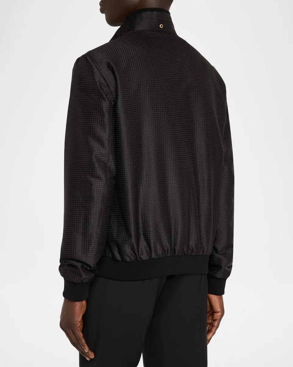 Stefano Ricci Men's Geometric Silk Jacquard Blouson | Thumbnail 3 Stefano Ricci Men's Geometric Silk Jacquard Blouson | Thumbnail 3