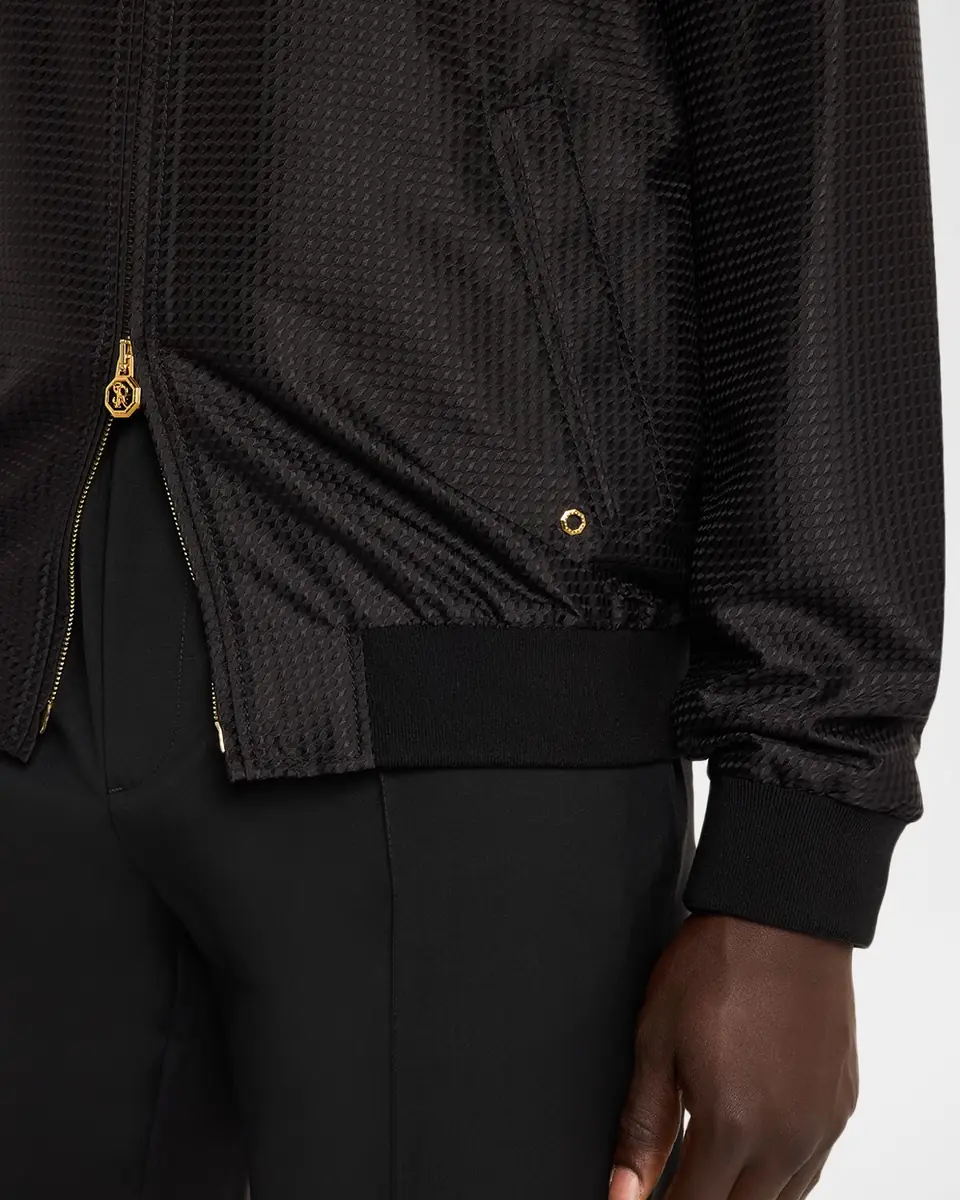 Stefano Ricci Men's Geometric Silk Jacquard Blouson | Thumbnail 5 Stefano Ricci Men's Geometric Silk Jacquard Blouson | Thumbnail 5
