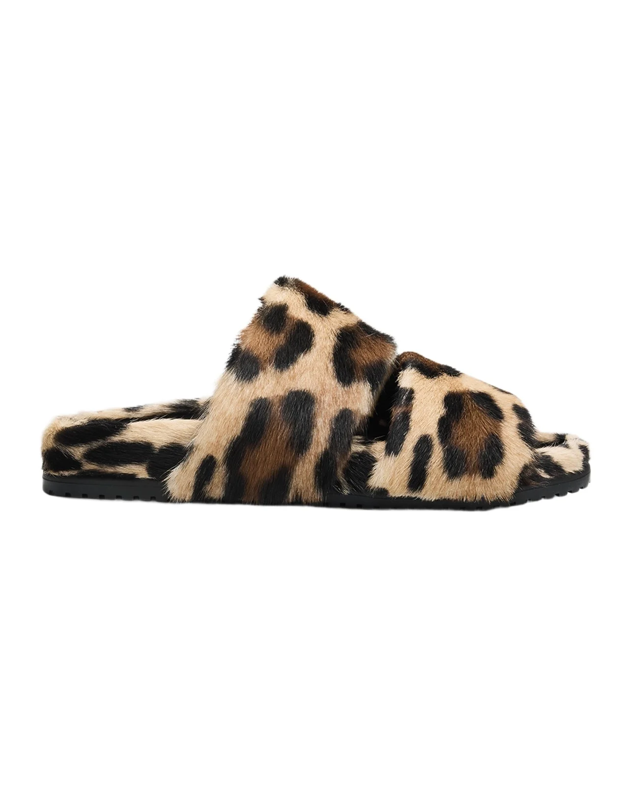 Dolce & Gabbana Men's Leo Leopard-Print Goat Hide Slides