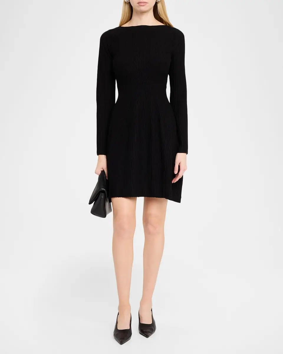 Emporio Armani Scoop-Neck Ribbed Jersey Dress | Thumbnail 2