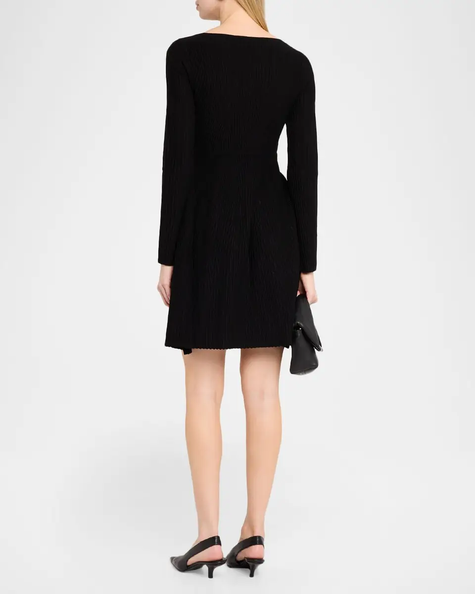 Emporio Armani Scoop-Neck Ribbed Jersey Dress | Thumbnail 3
