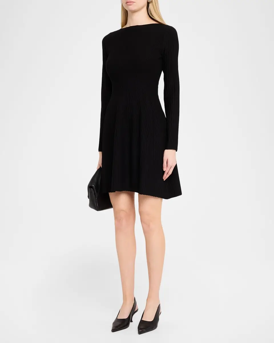 Emporio Armani Scoop-Neck Ribbed Jersey Dress | Thumbnail 4
