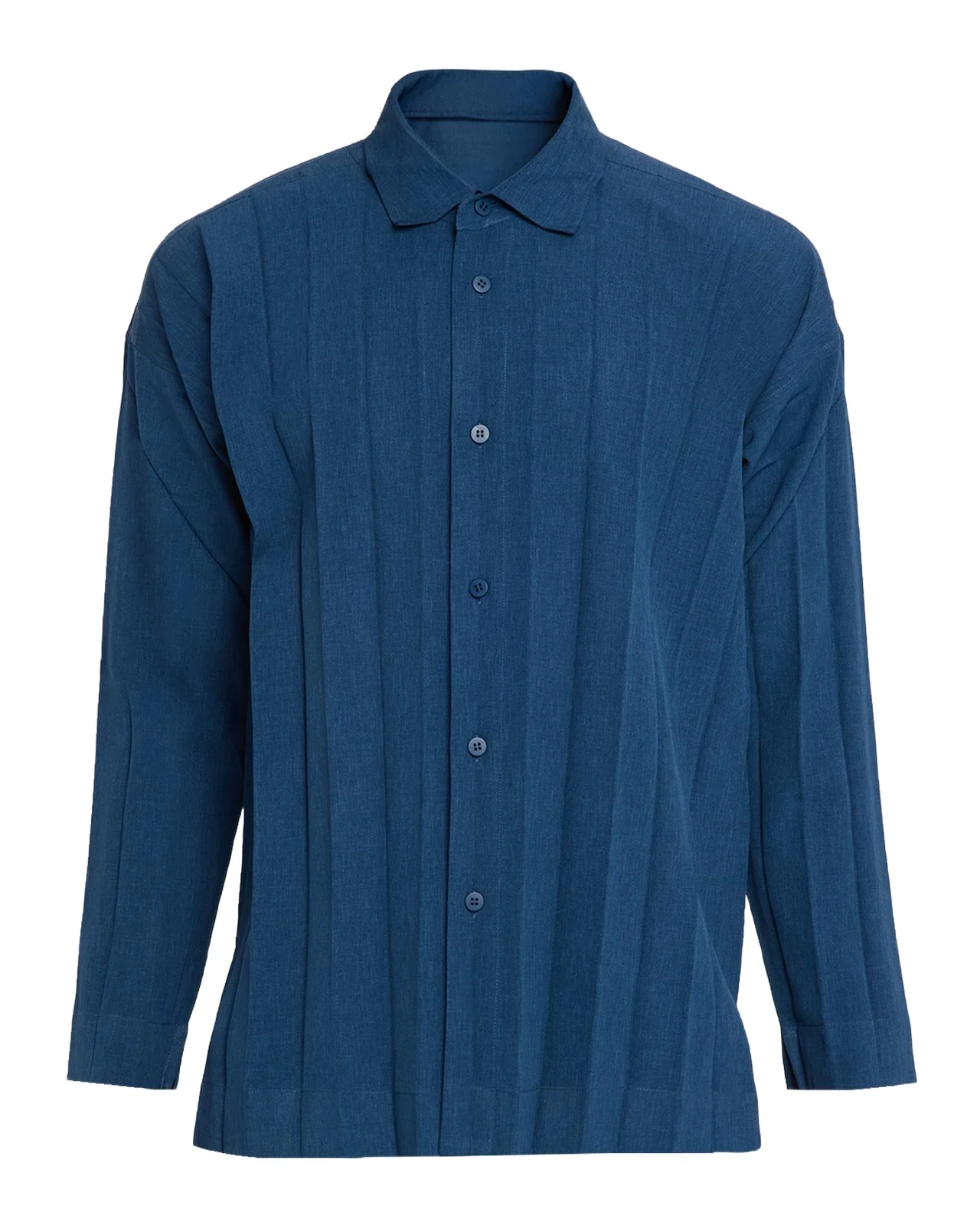 Men's Pleated Relaxed Fit Button-Down Shirt Men's Pleated Relaxed Fit Button-Down Shirt