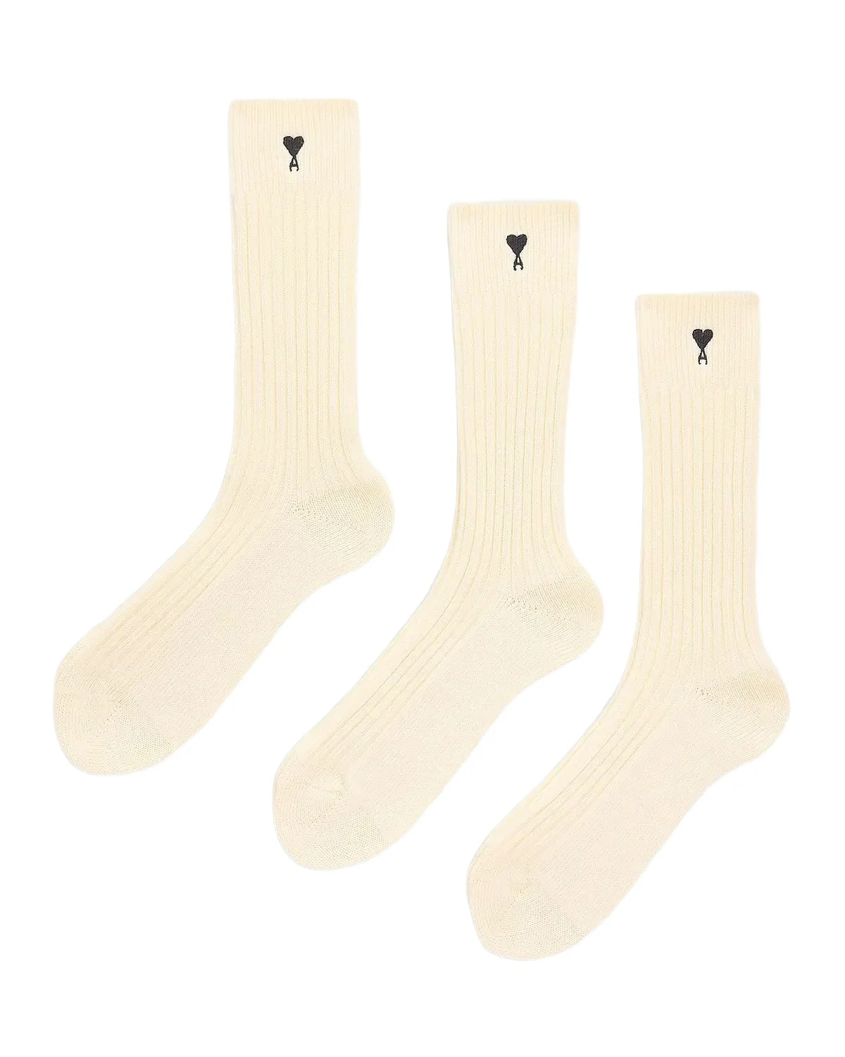 Men's Embroidered Three-Pack Ribbed Crew Socks Men's Embroidered Three-Pack Ribbed Crew Socks