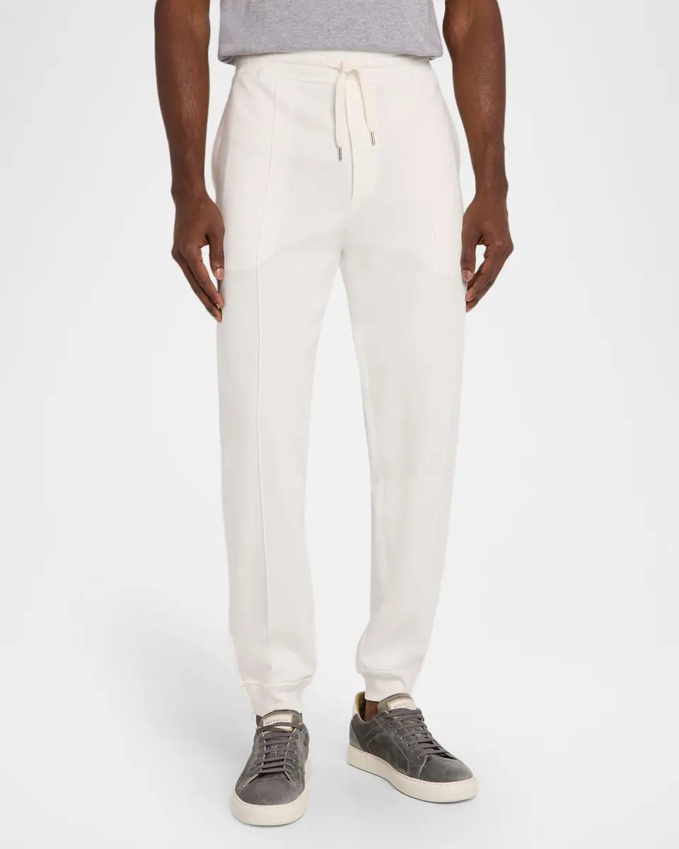 Brunello Cucinelli Men's Tennis Pintuck Drawstring Pants | Thumbnail 4 Brunello Cucinelli Men's Tennis Pintuck Drawstring Pants | Thumbnail 4