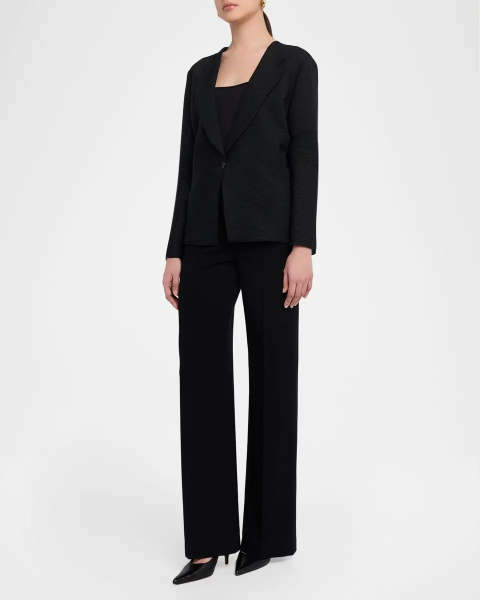Emporio Armani Single-Button Ribbed Jersey Jacket | Thumbnail 2 Emporio Armani Single-Button Ribbed Jersey Jacket | Thumbnail 2