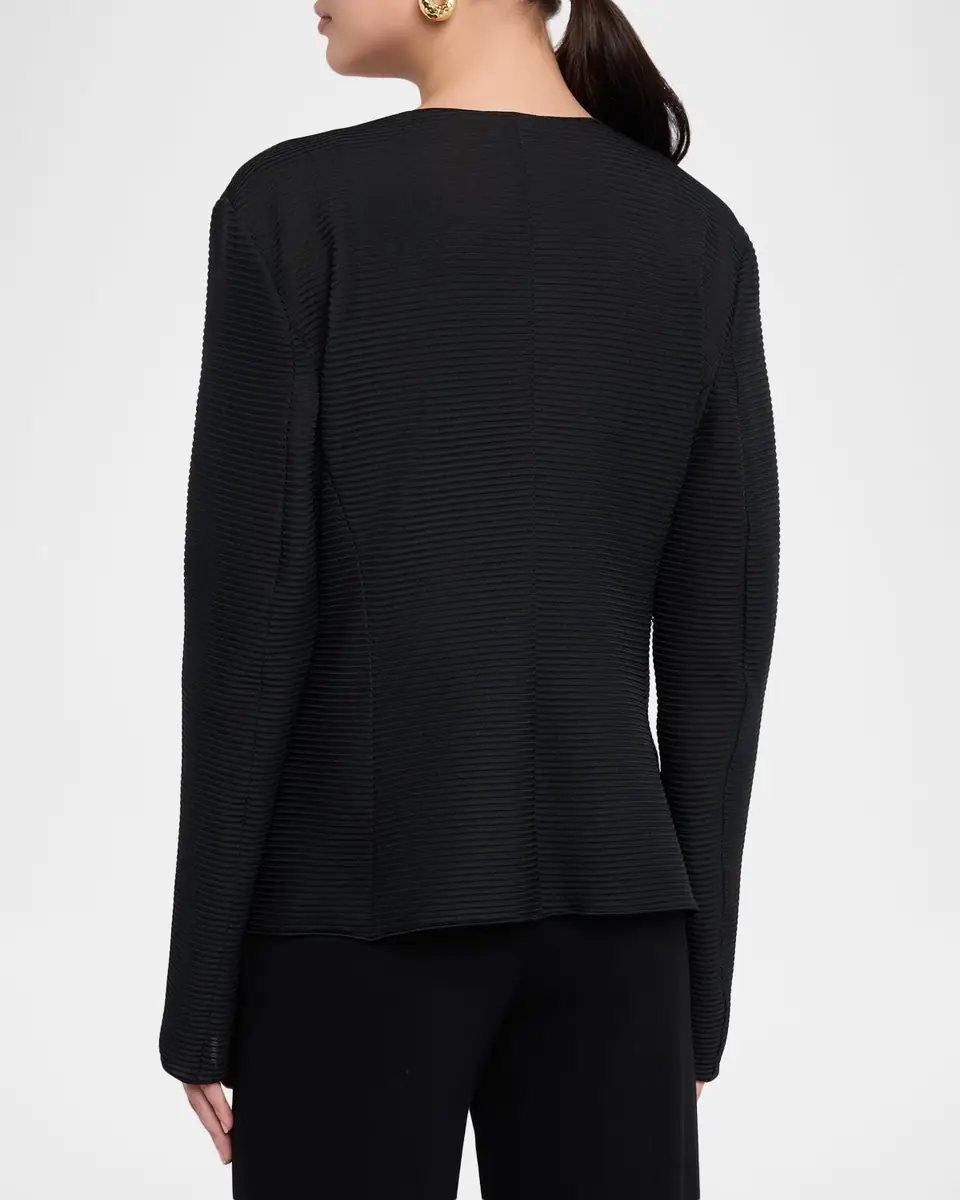 Emporio Armani Single-Button Ribbed Jersey Jacket | Thumbnail 3 Emporio Armani Single-Button Ribbed Jersey Jacket | Thumbnail 3