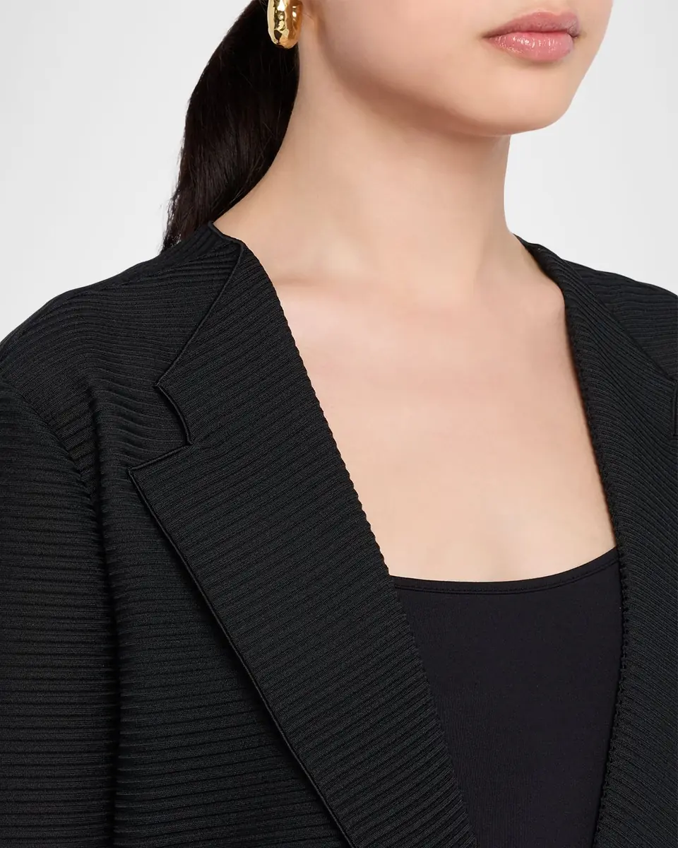Emporio Armani Single-Button Ribbed Jersey Jacket | Thumbnail 5 Emporio Armani Single-Button Ribbed Jersey Jacket | Thumbnail 5