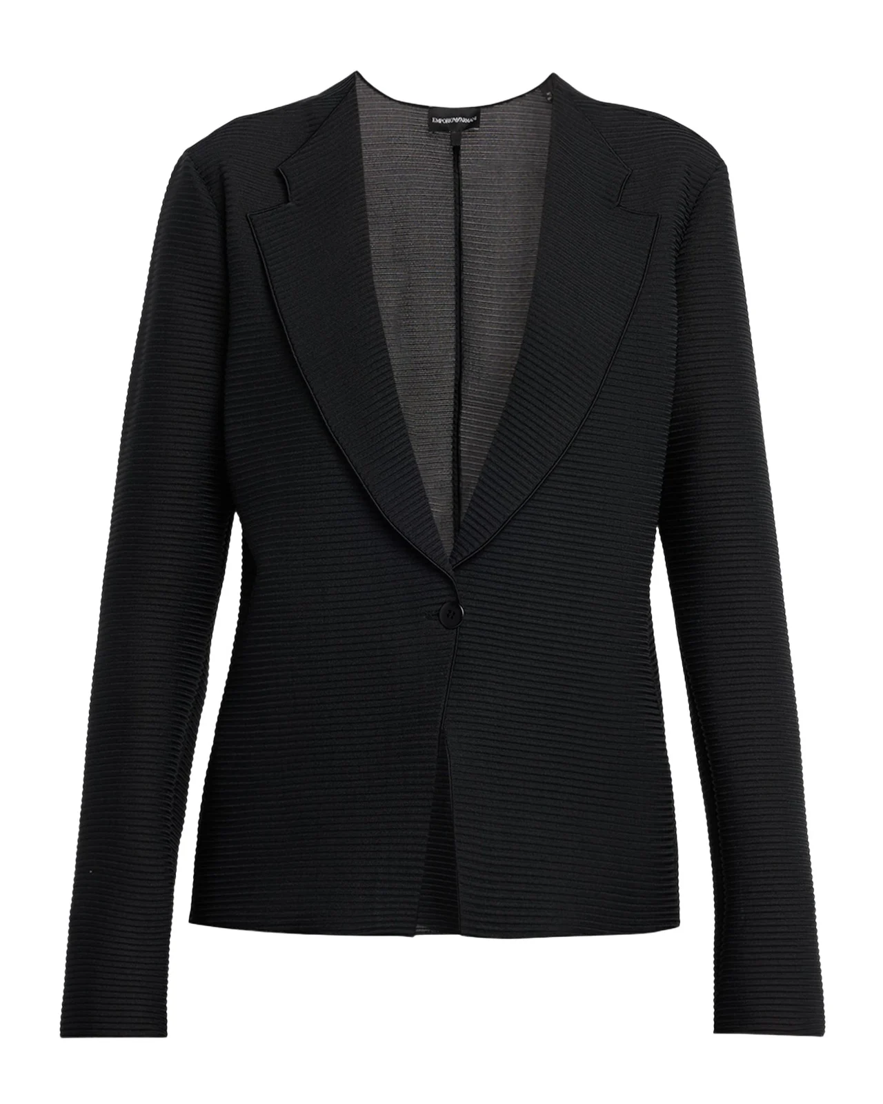 Emporio Armani Single-Button Ribbed Jersey Jacket