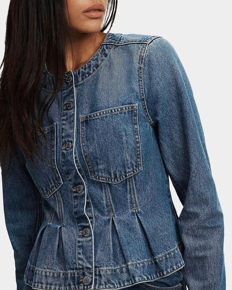 Veronica Beard Zahara Denim Peplum Jacket | Thumbnail 4 Veronica Beard Zahara Denim Peplum Jacket | Thumbnail 4