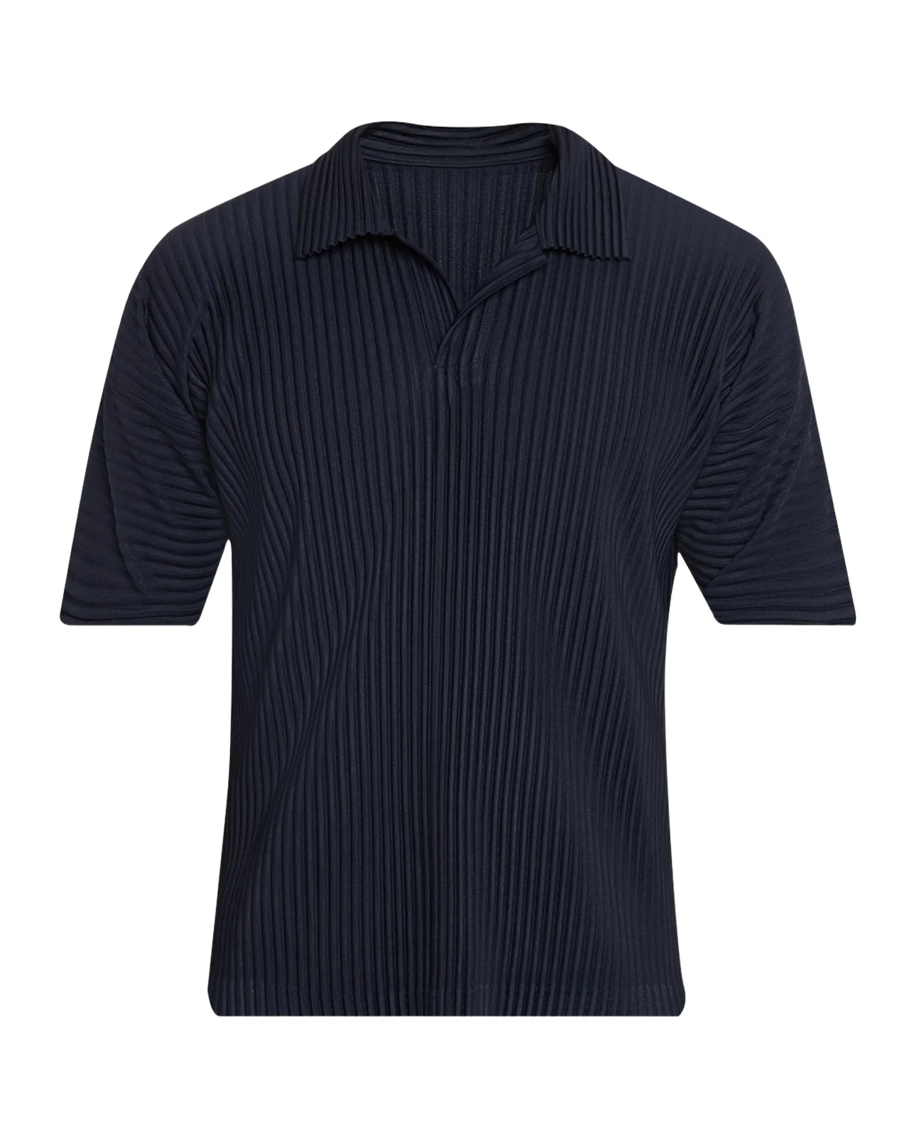 Men's Basics Pleated Johnny Collar Polo Shirt