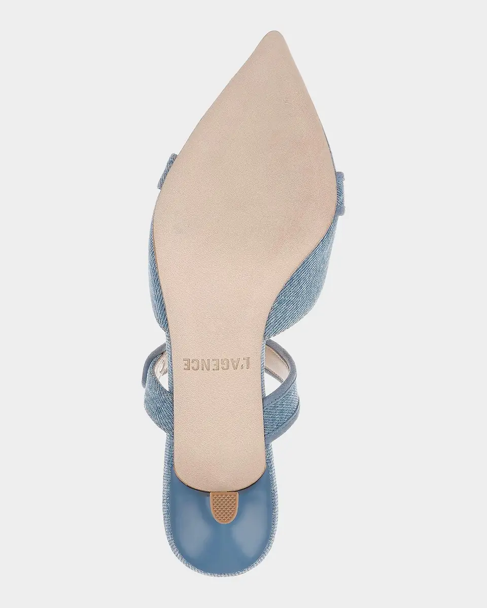 L'Agence 50mm Gialliane Denim Kitten-Heel Mules | Thumbnail 5 L'Agence 50mm Gialliane Denim Kitten-Heel Mules | Thumbnail 5
