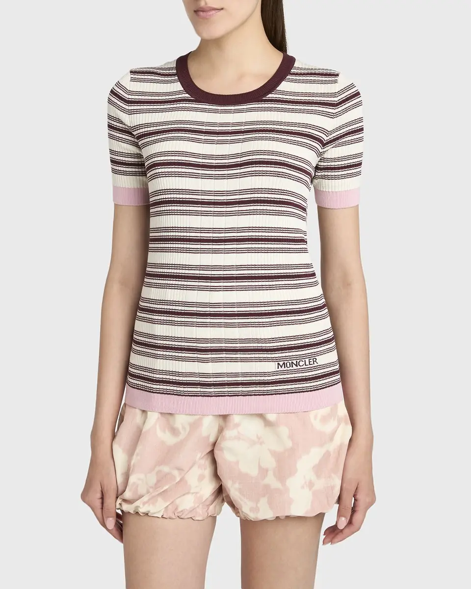 Moncler Stripe Short-Sleeve Top | Thumbnail 4 Moncler Stripe Short-Sleeve Top | Thumbnail 4