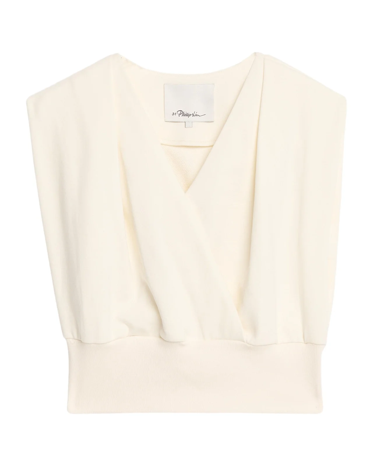 Draped Sleeveless French Terry Top