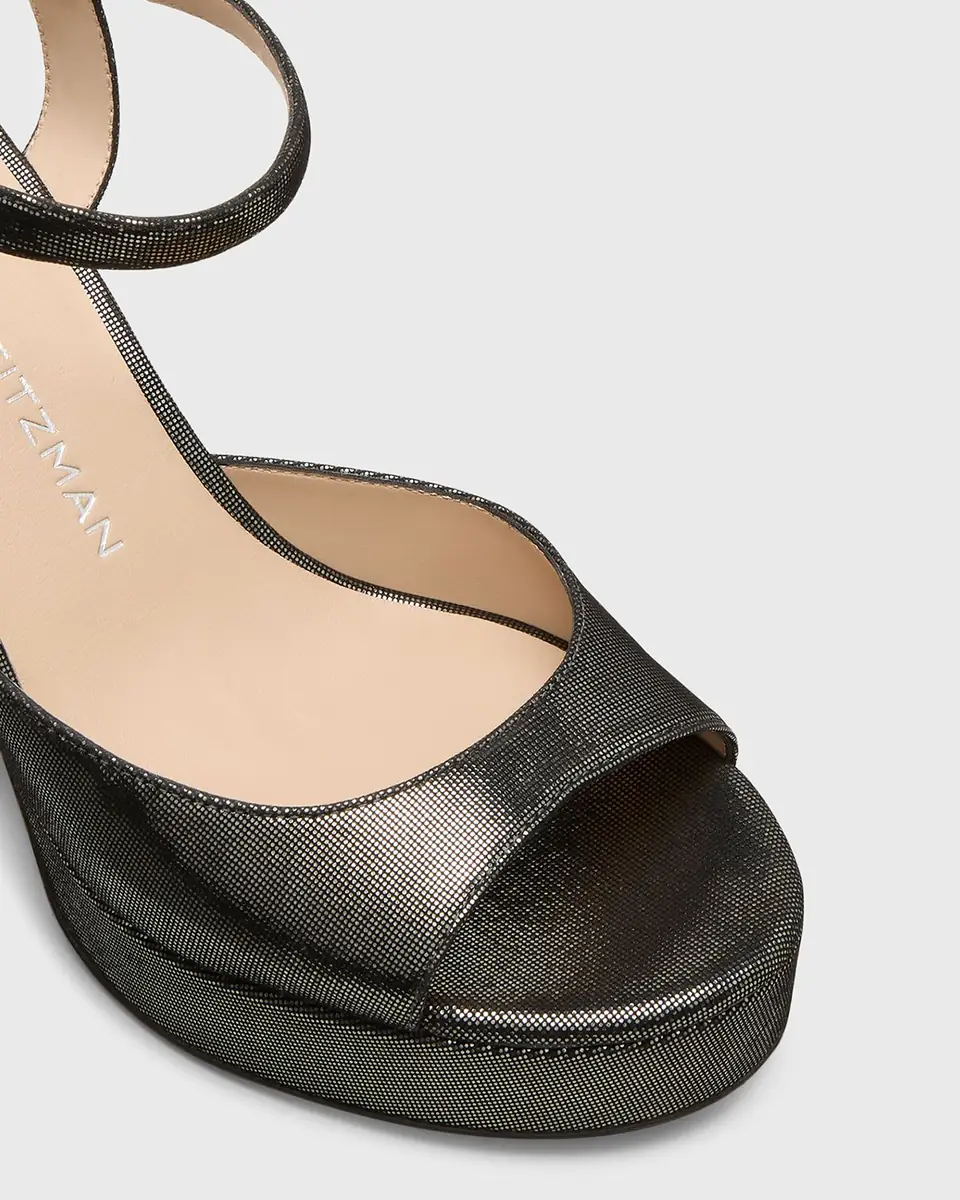 Stuart Weitzman Dayna II Leather Noir Ankle-Strap Platform Sandals | Thumbnail 4 Stuart Weitzman Dayna II Leather Noir Ankle-Strap Platform Sandals | Thumbnail 4