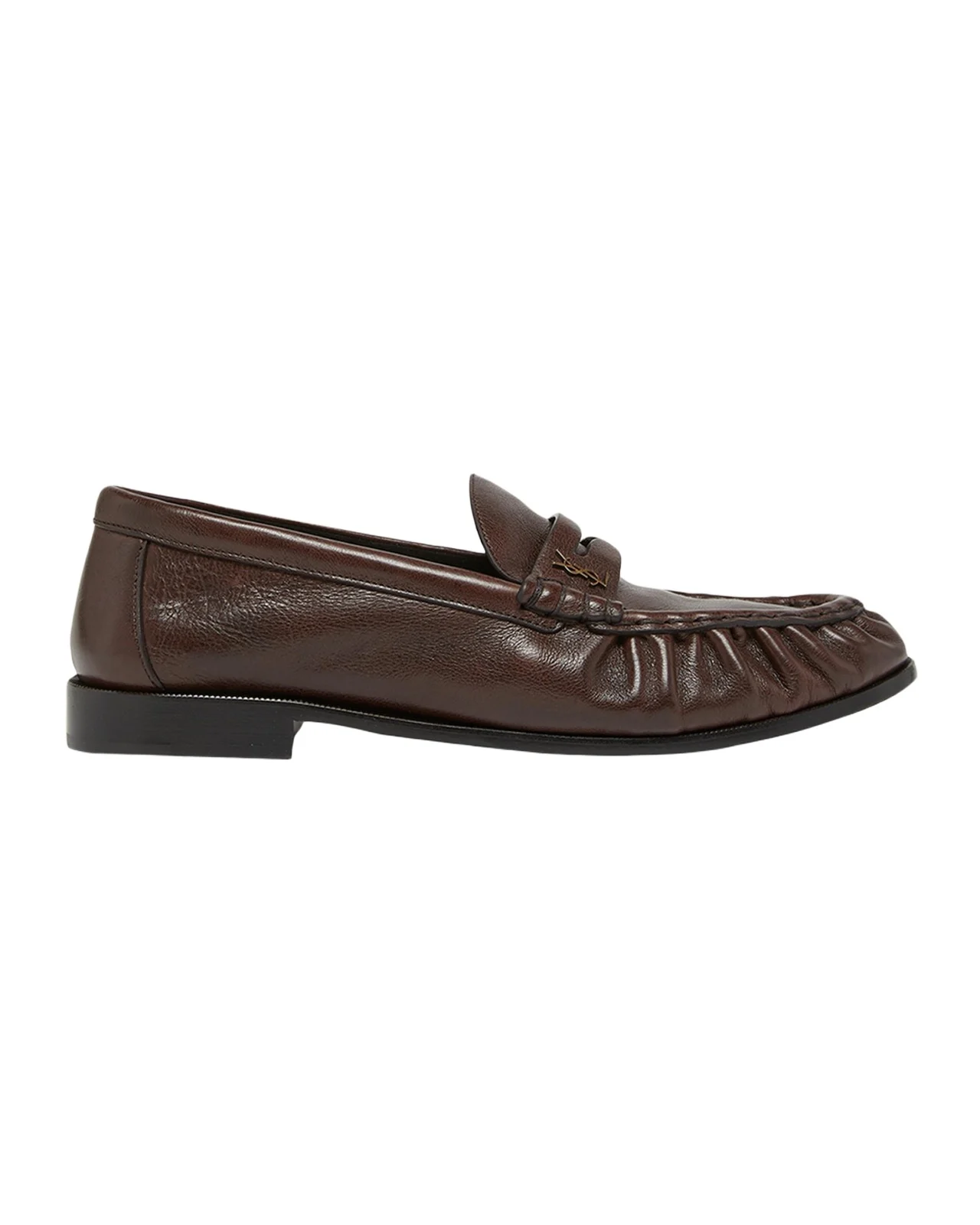 Saint Laurent Men's Le Loafer Creased Leather Mules