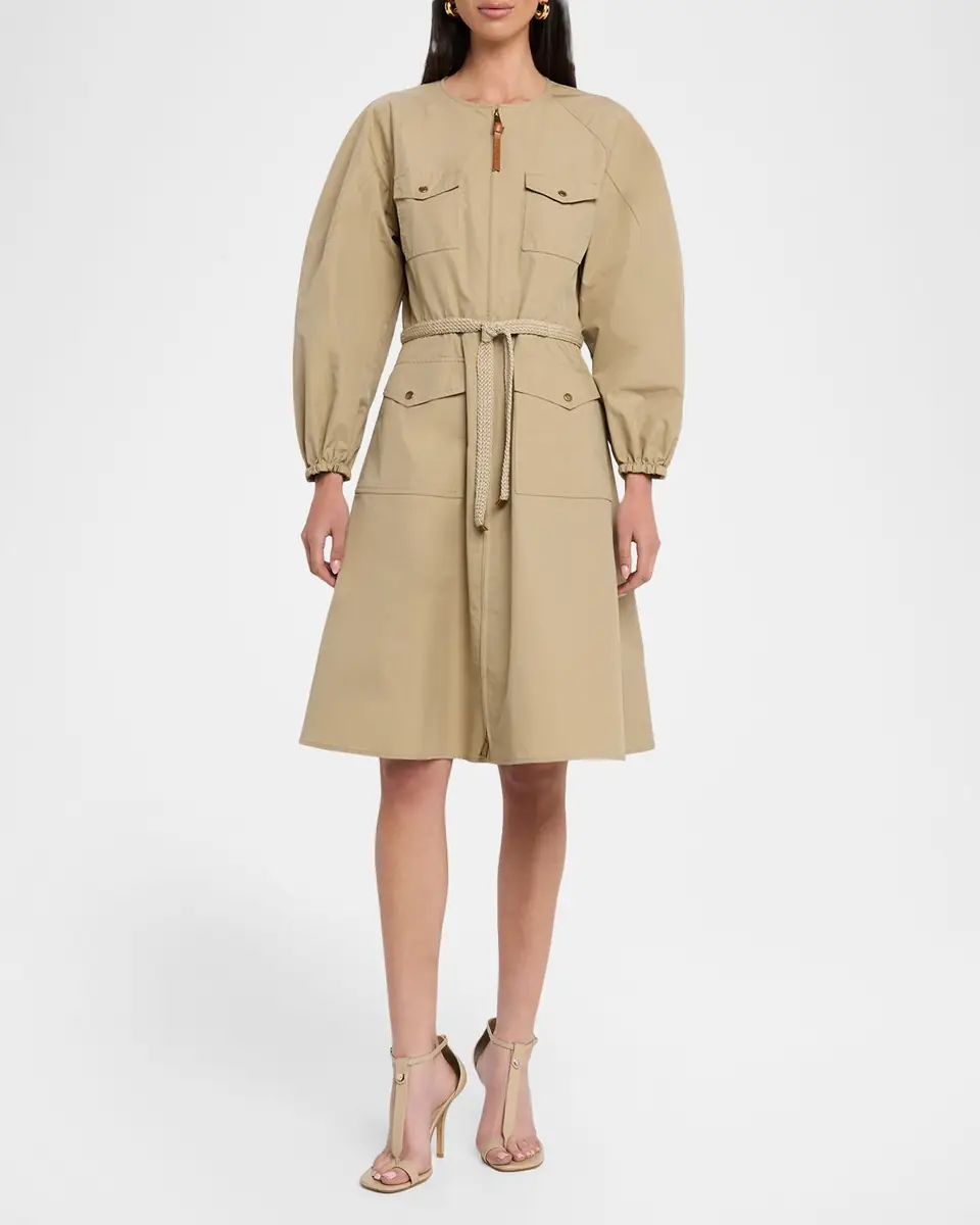 Moncler Pleated Poplin Dress | Thumbnail 2