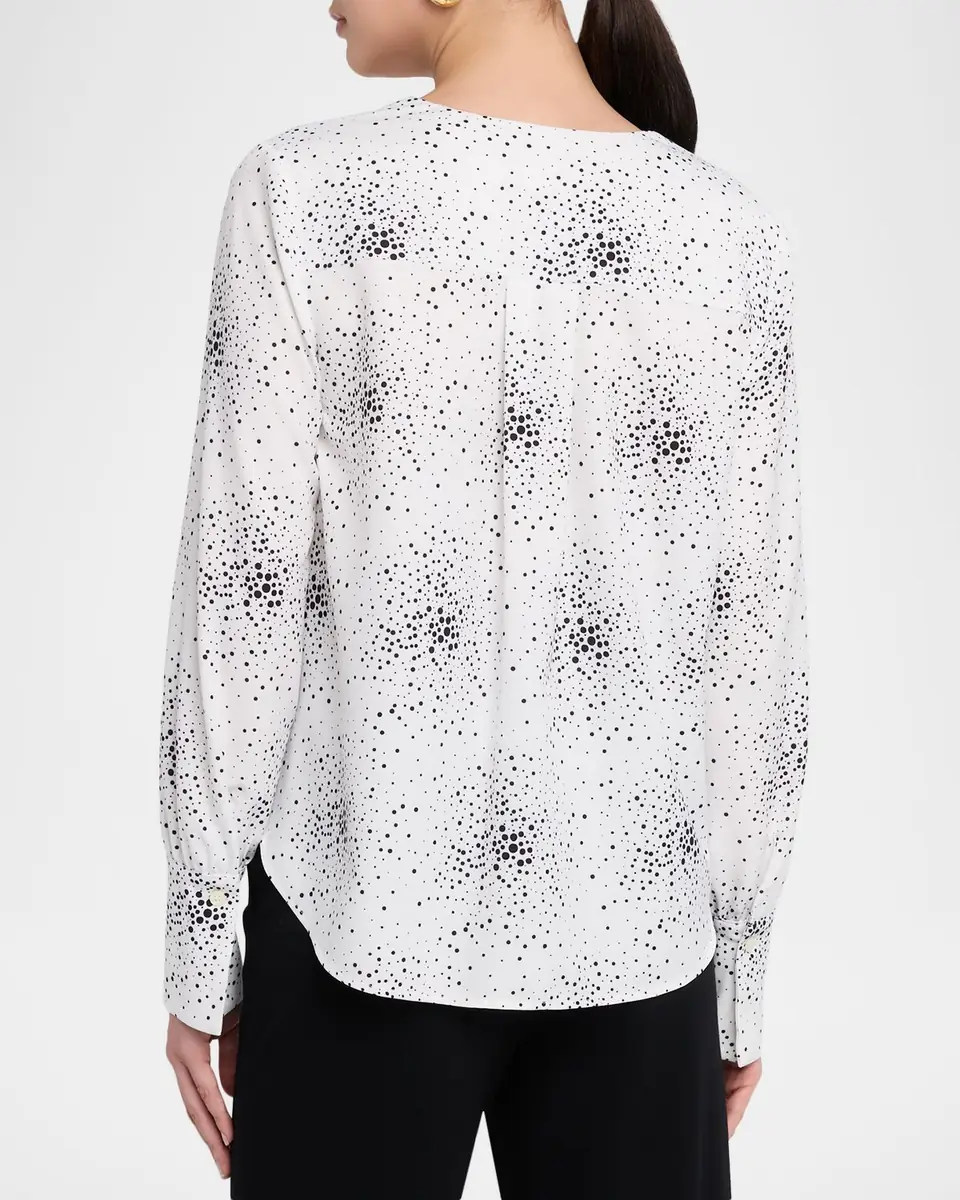 Emporio Armani Dotted Surplice Blouse | Thumbnail 3 Emporio Armani Dotted Surplice Blouse | Thumbnail 3