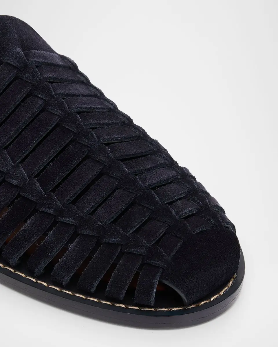 Brunello Cucinelli Men's Woven Suede Sandals | Thumbnail 3 Brunello Cucinelli Men's Woven Suede Sandals | Thumbnail 3