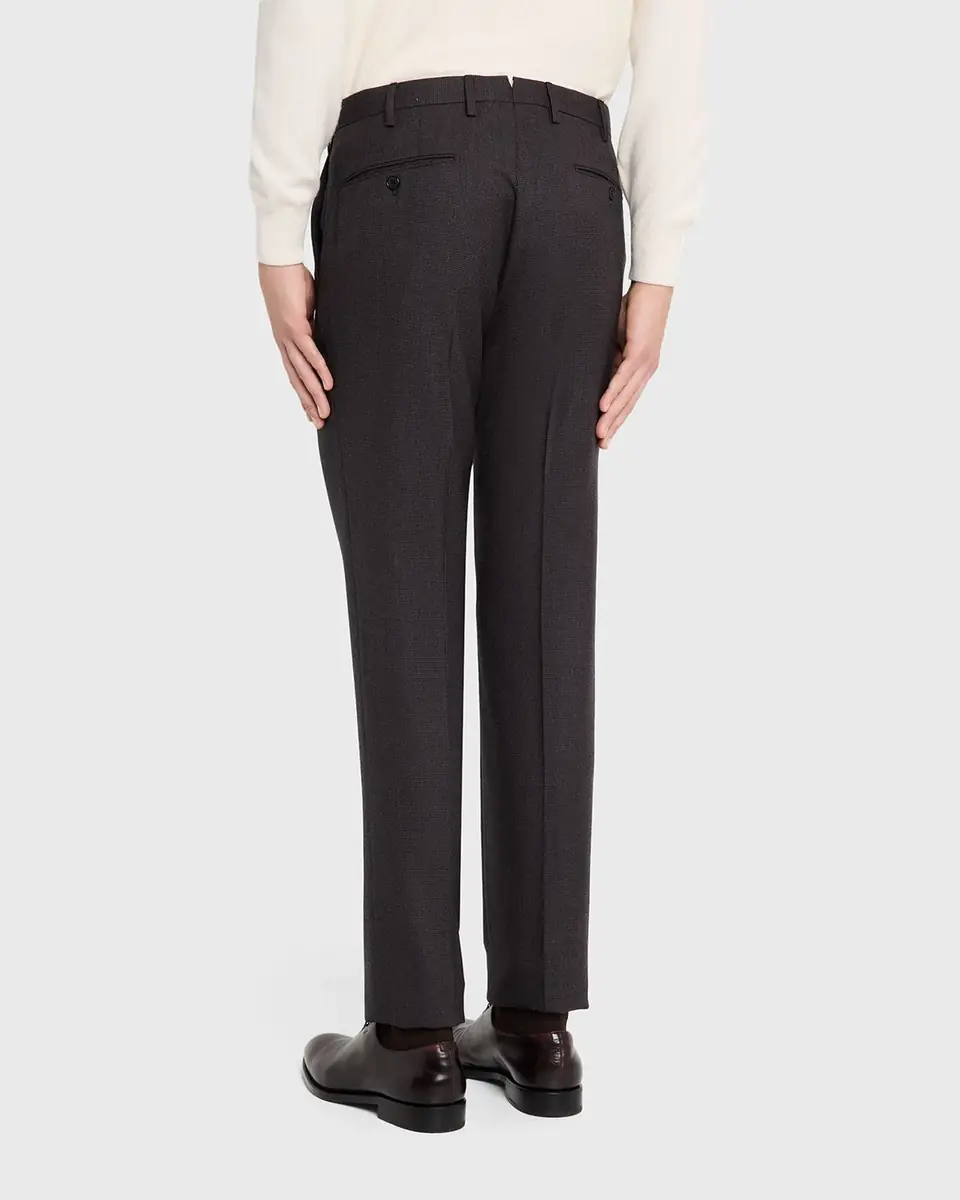 Incotex Men's Micro-Houndstooth Wool and Cashmere Trousers | Thumbnail 3