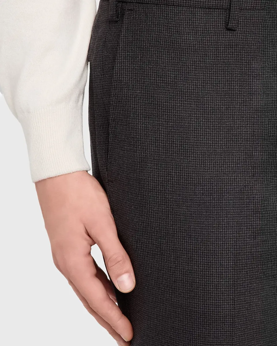 Incotex Men's Micro-Houndstooth Wool and Cashmere Trousers | Thumbnail 5