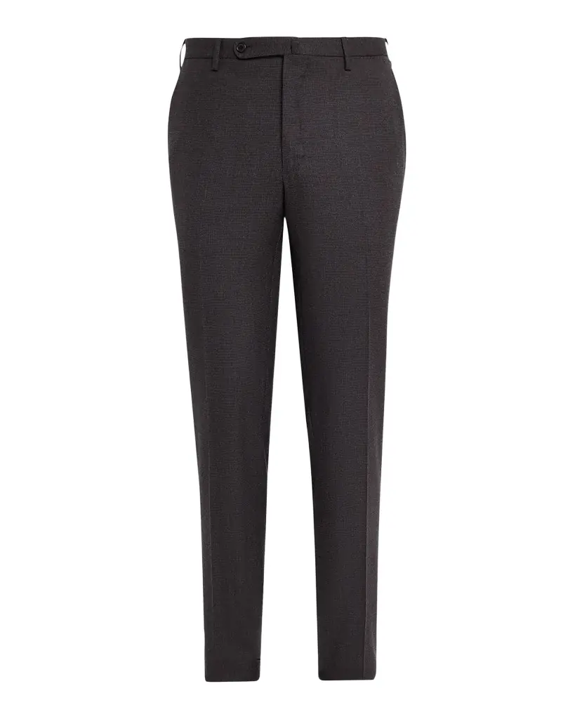 Incotex Men's Micro-Houndstooth Wool and Cashmere Trousers