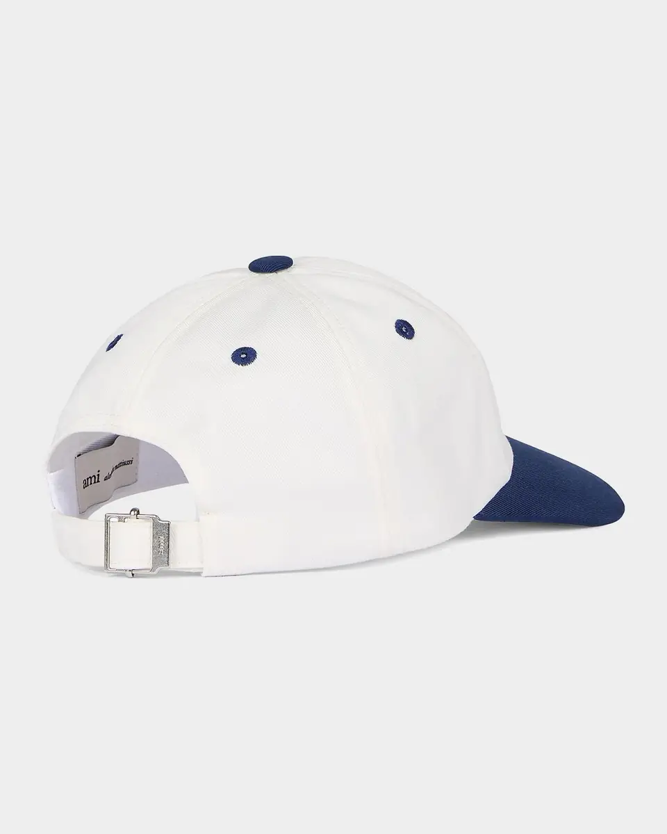 Ami Paris Men's Embroidered Logo Bicolor Canvas Baseball Cap | Thumbnail 2