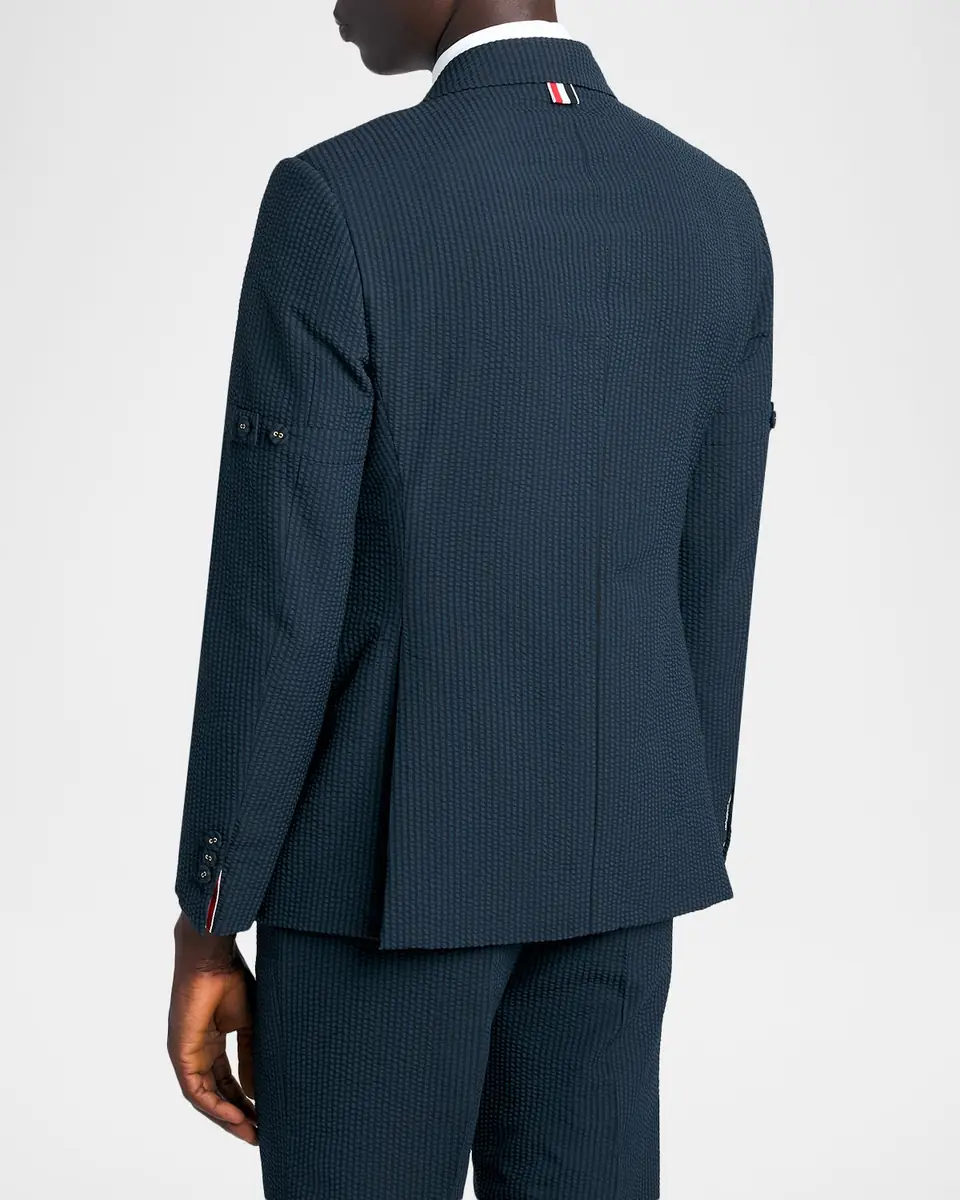 Thom Browne Men's Wool Seersucker Single-Breasted Sport Coat | Thumbnail 3 Thom Browne Men's Wool Seersucker Single-Breasted Sport Coat | Thumbnail 3