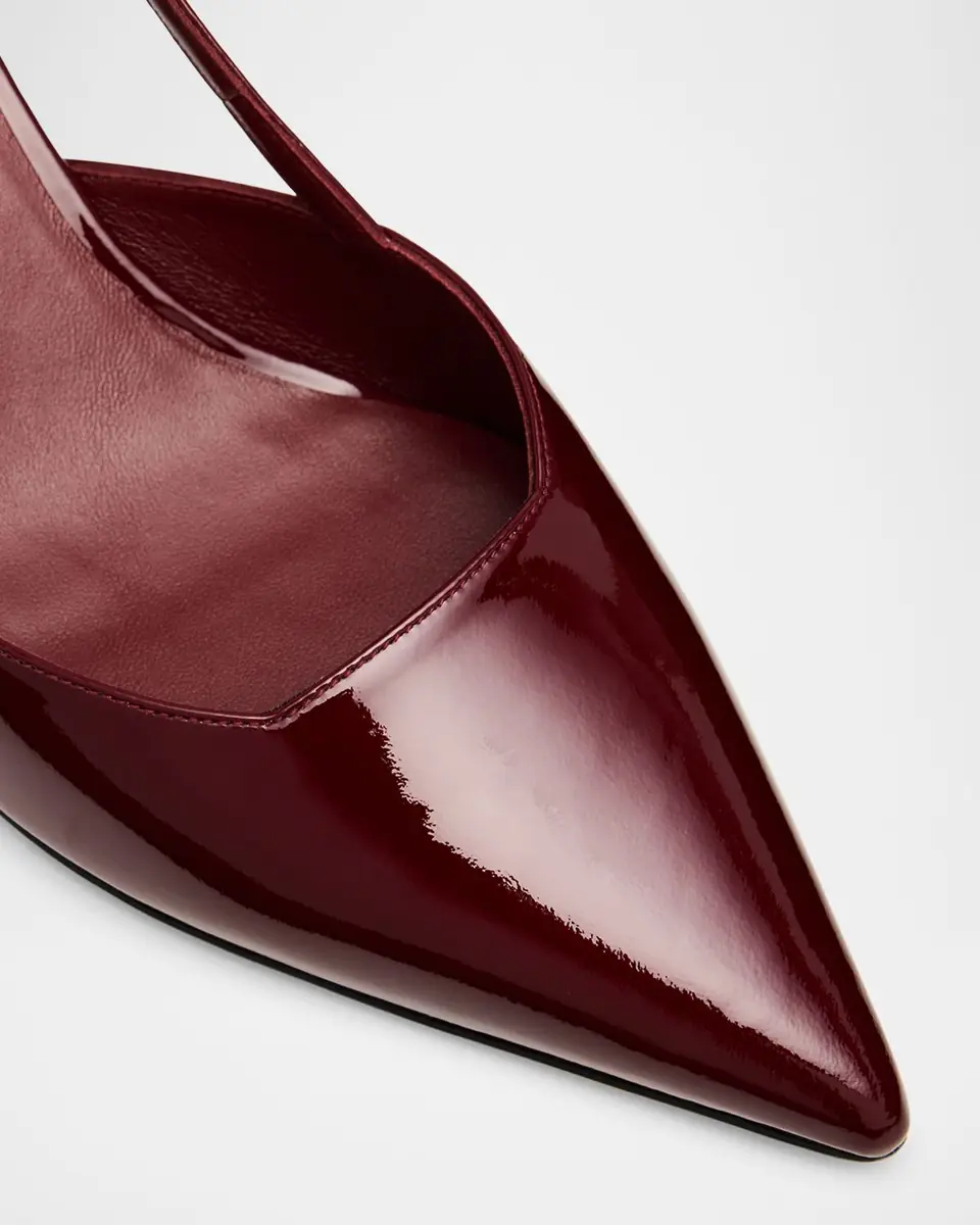 Stuart Weitzman 50mm Vinnie Patent Leather Kitten Slingback Pumps | Thumbnail 5 Stuart Weitzman 50mm Vinnie Patent Leather Kitten Slingback Pumps | Thumbnail 5