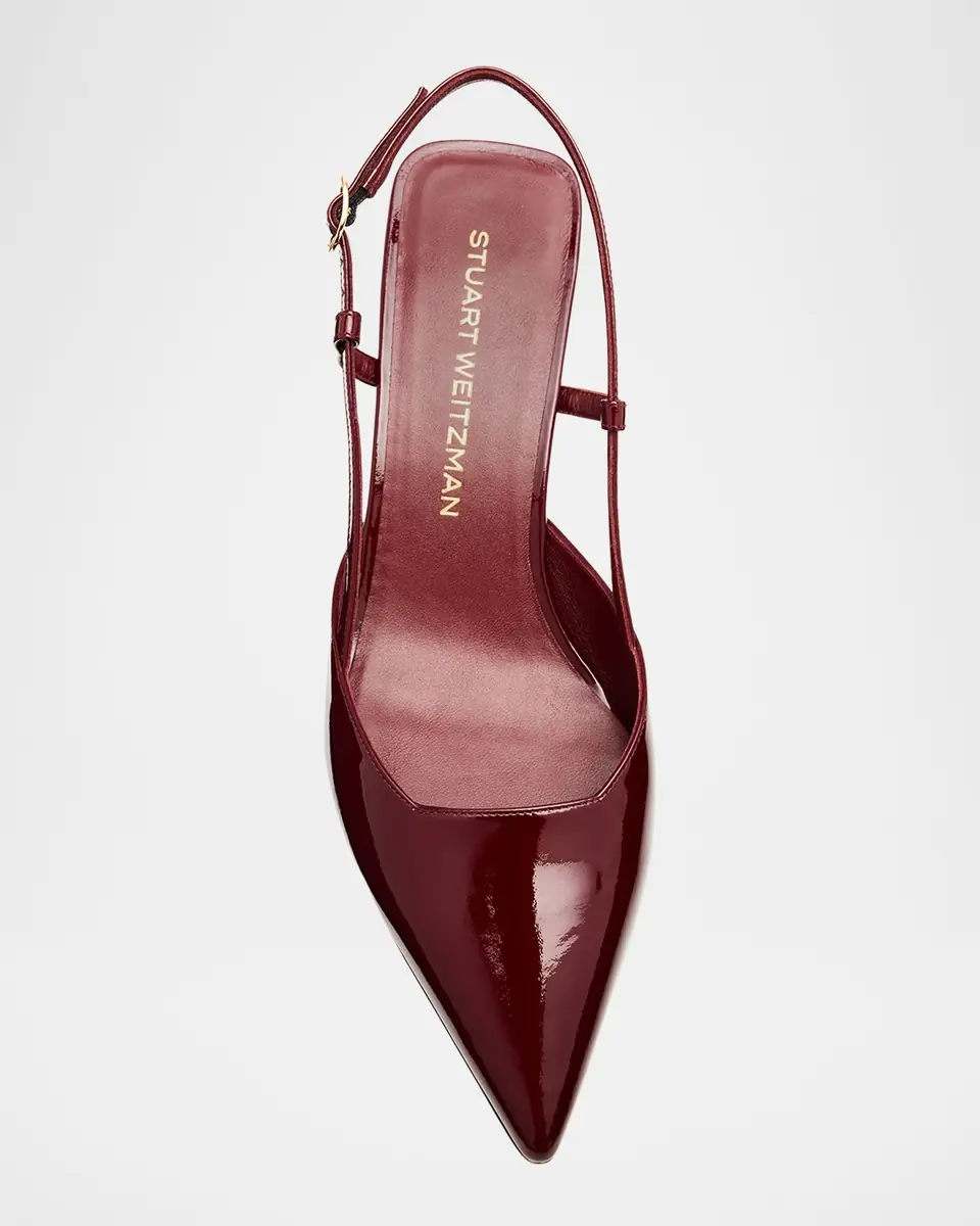 Stuart Weitzman 50mm Vinnie Patent Leather Kitten Slingback Pumps | Thumbnail 6 Stuart Weitzman 50mm Vinnie Patent Leather Kitten Slingback Pumps | Thumbnail 6
